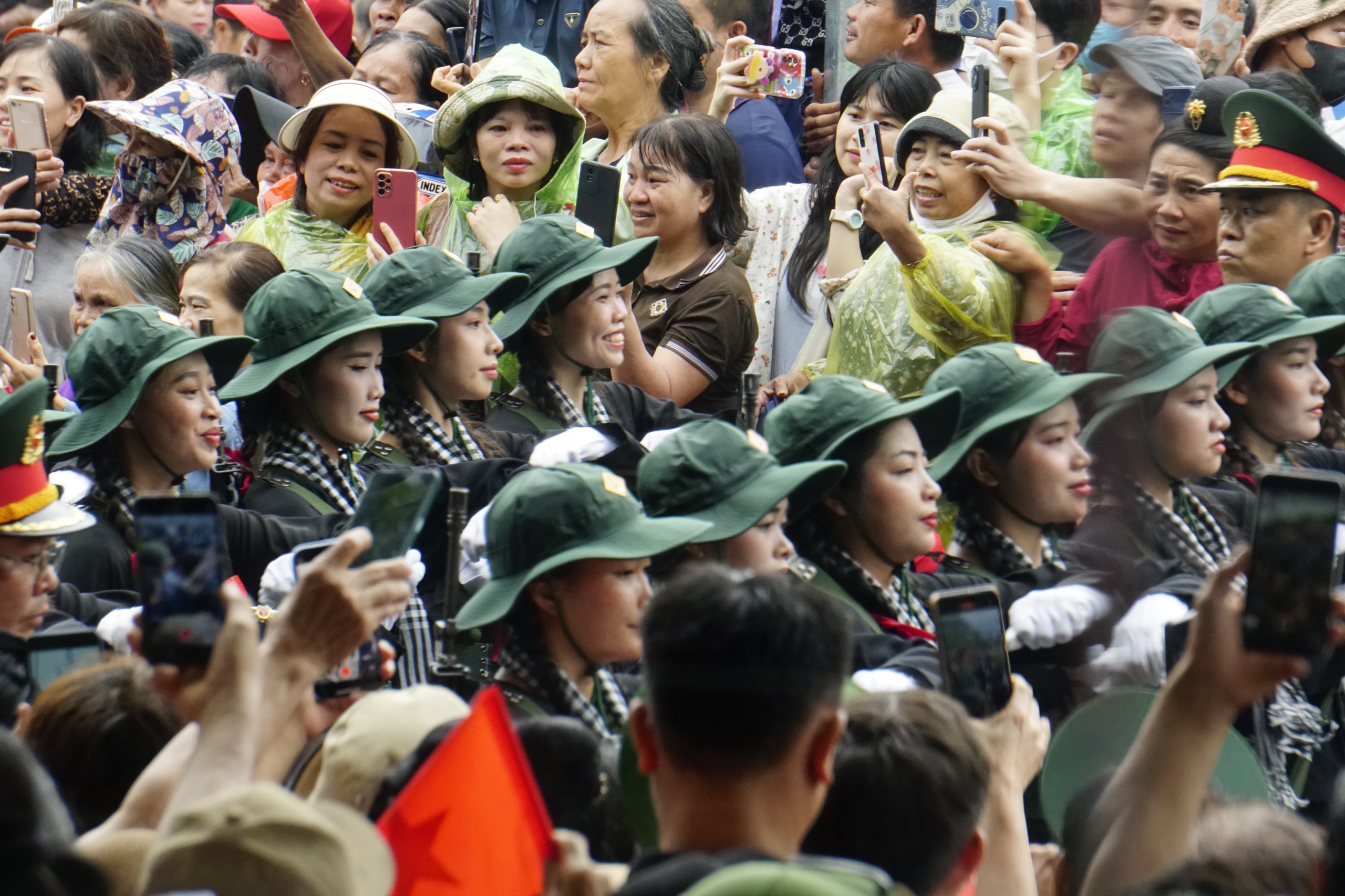 Heroic military march and parade on the streets of Dien Bien Phu city