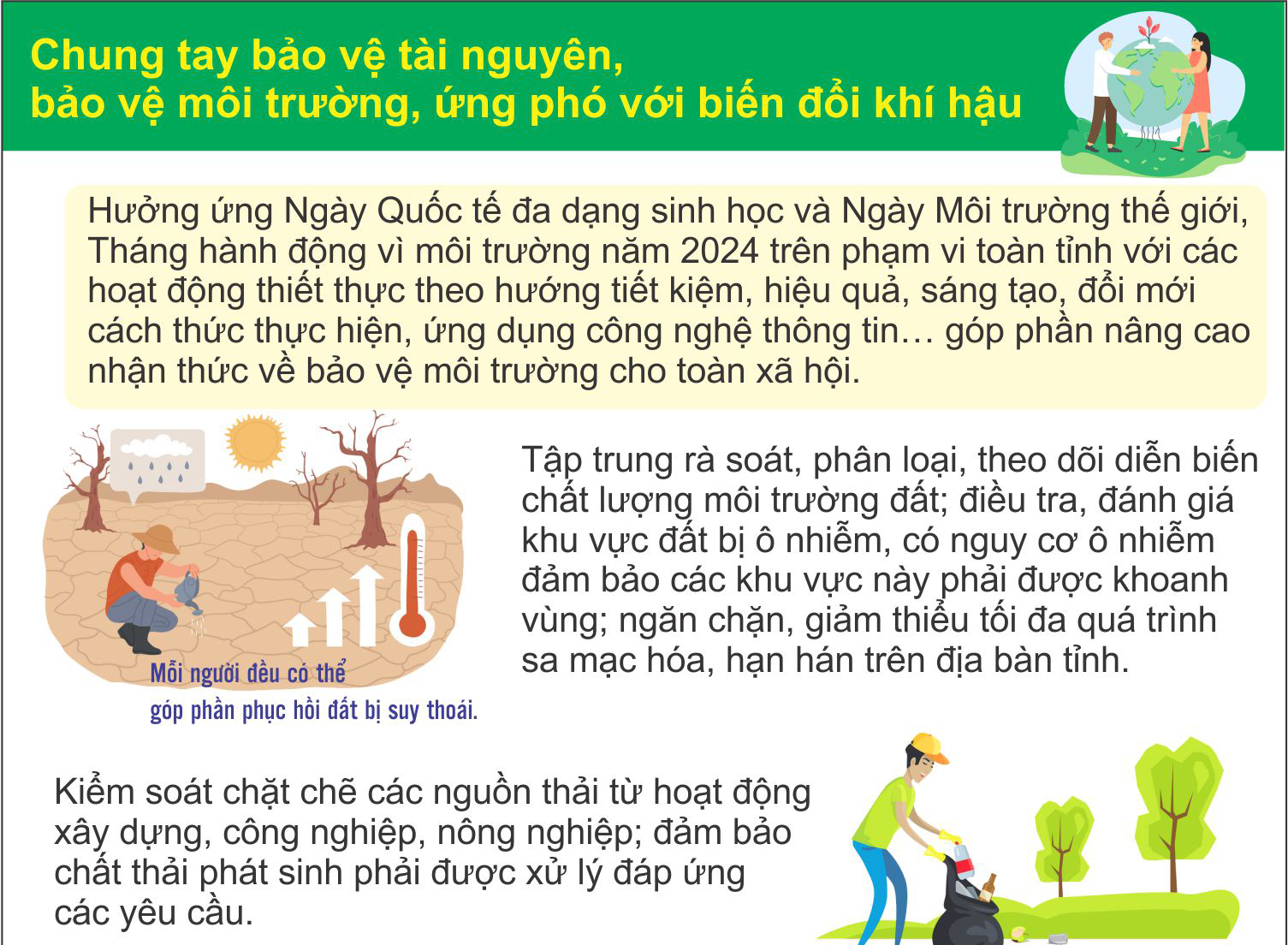 Chung tay bảo vệ tài nguyên, bảo vệ môi trường, ứng phó với biến đổi khí hậu