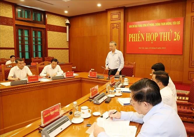 Tổng Bí thư, Chủ tịch nước chủ trì phiên họp thứ 26 của Ban Chỉ đạo Trung ương về phòng, chống tham nhũng, tiêu cực