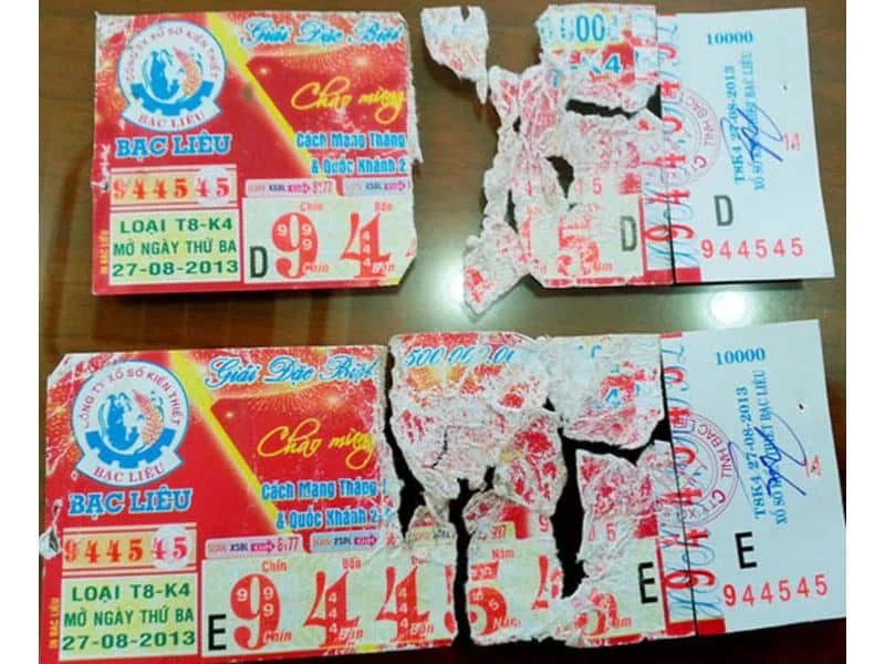 Vé số trúng thưởng bị rách có thể lĩnh thưởng hay không?