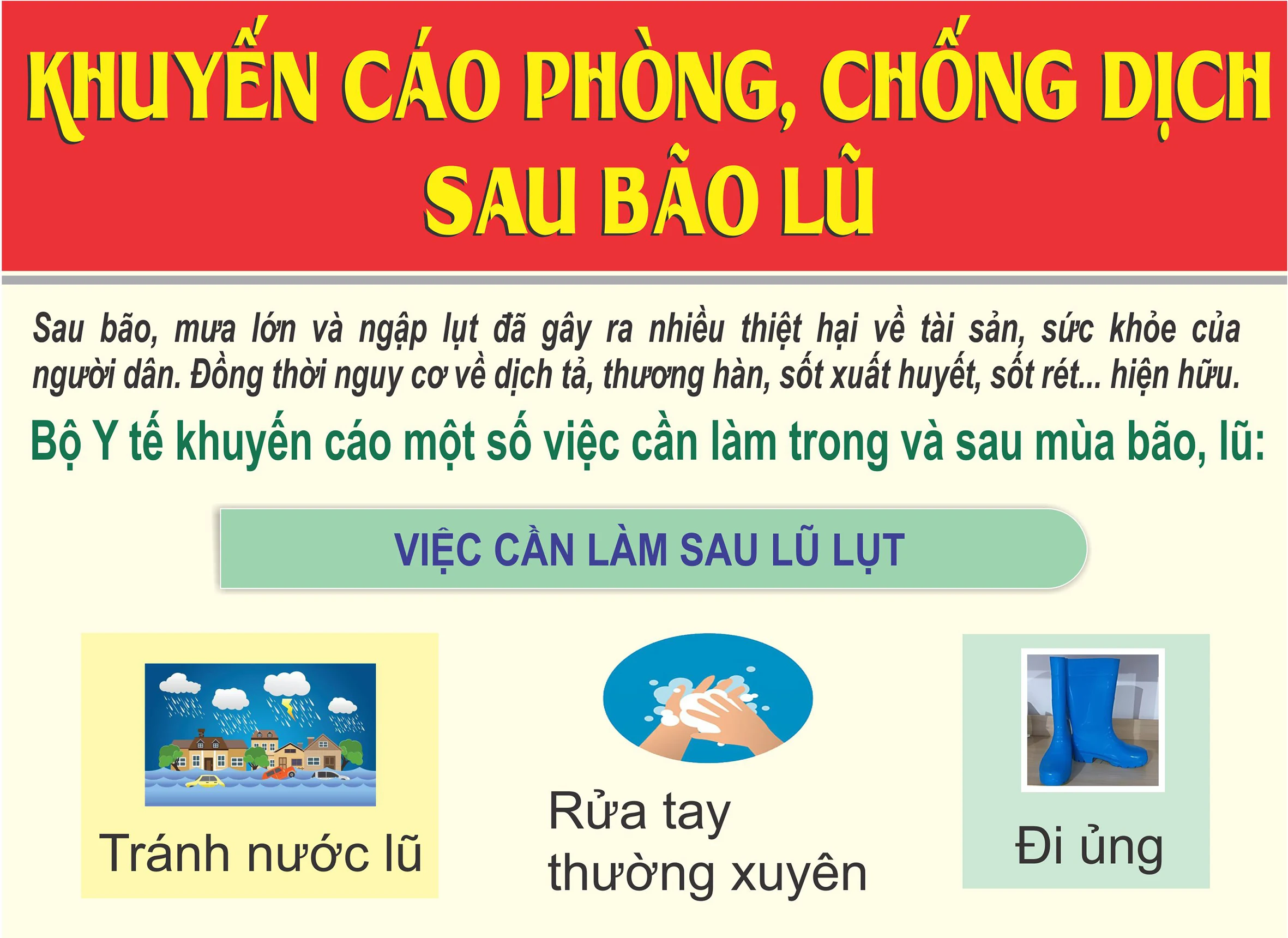 Khuyến cáo phòng, chống dịch sau bão lũ