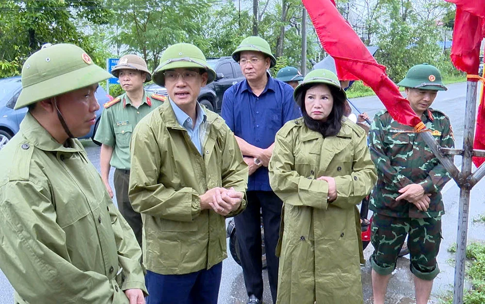 Kiểm tra công tác ứng phó, khắc phục tình trạng ngập lụt tại Thanh Ba