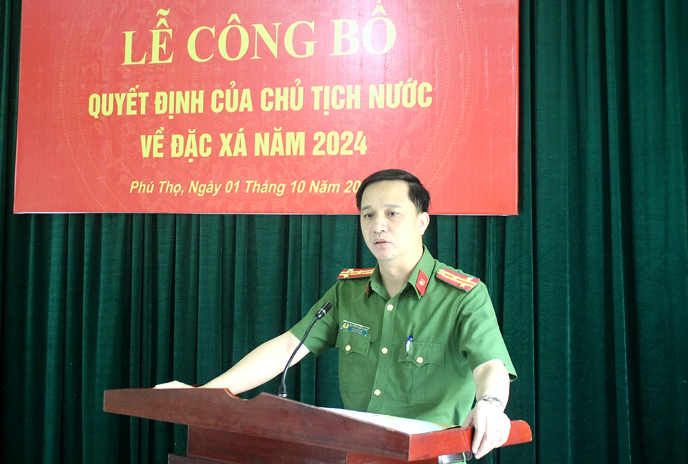 Công an tỉnh tổ chức Lễ công bố Quyết định đặc xá của Chủ tịch nước năm 2024