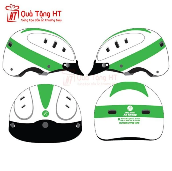 Nón bảo hiểm in logo nhà thuốc theo yêu cầu