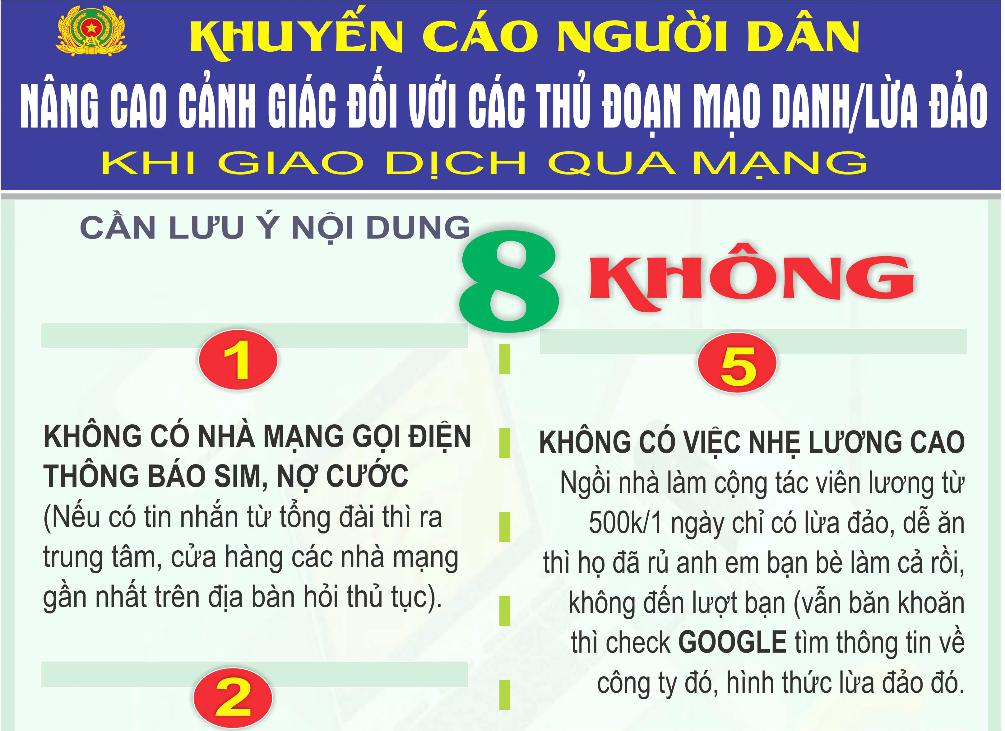 Khuyến cáo người dân nâng cao cảnh giác đối với các thủ đoạn mạo danh/lừa đảo khi giao dịch qua mạng