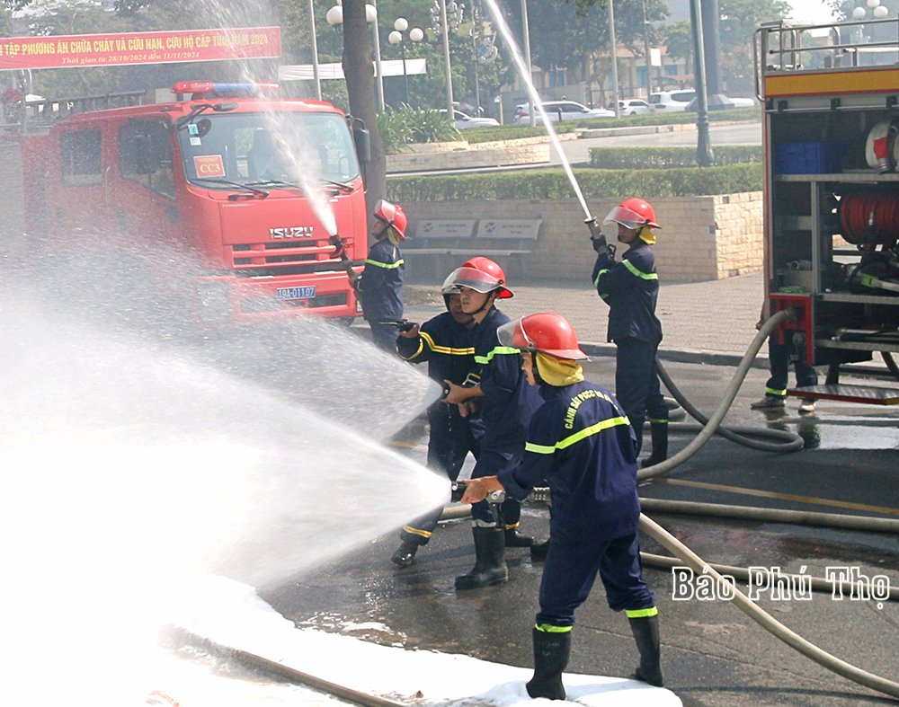 Diễn tập phương án Chữa cháy và cứu nạn, cứu hộ quy mô cấp tỉnh năm 2024