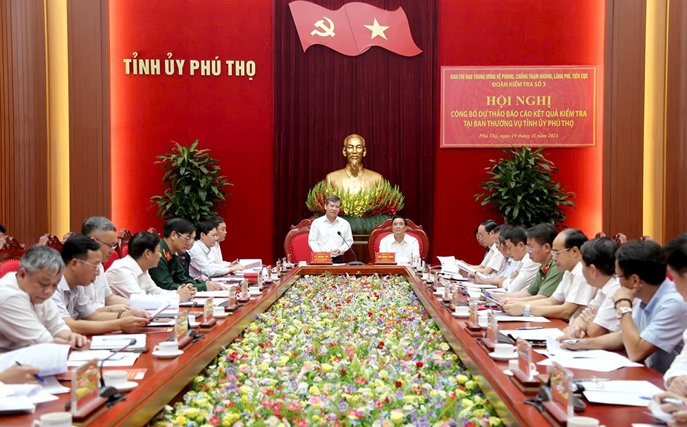 Công bố Dự thảo Báo cáo kết quả kiểm tra tại Ban Thường vụ Tỉnh ủy Phú Thọ