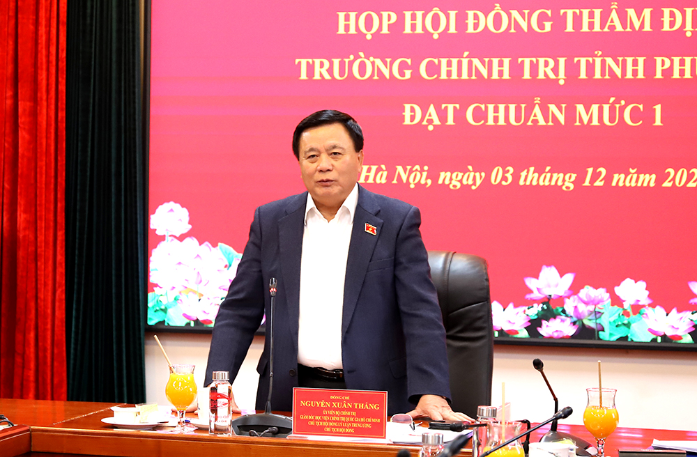 Họp Hội đồng thẩm định Trường Chính trị tỉnh Phú Thọ đạt chuẩn mức 1