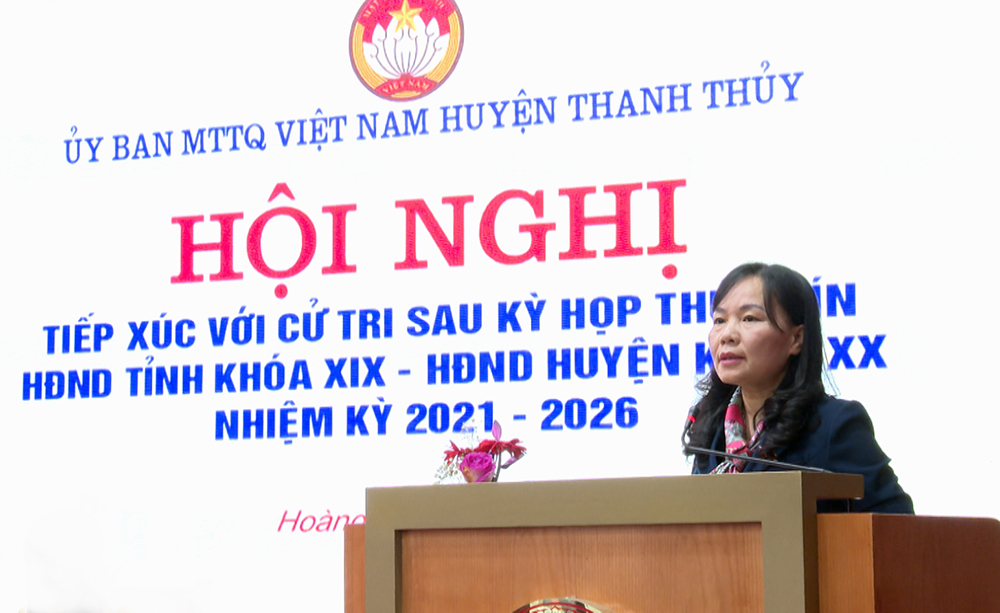 Đại biểu HĐND tỉnh tiếp xúc cử tri tại huyện Thanh Thuỷ