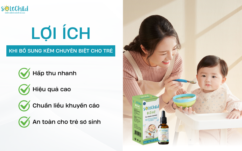 Solechild BizinC - Giải pháp hiện đại cho trẻ thiếu kẽm, biếng ăn