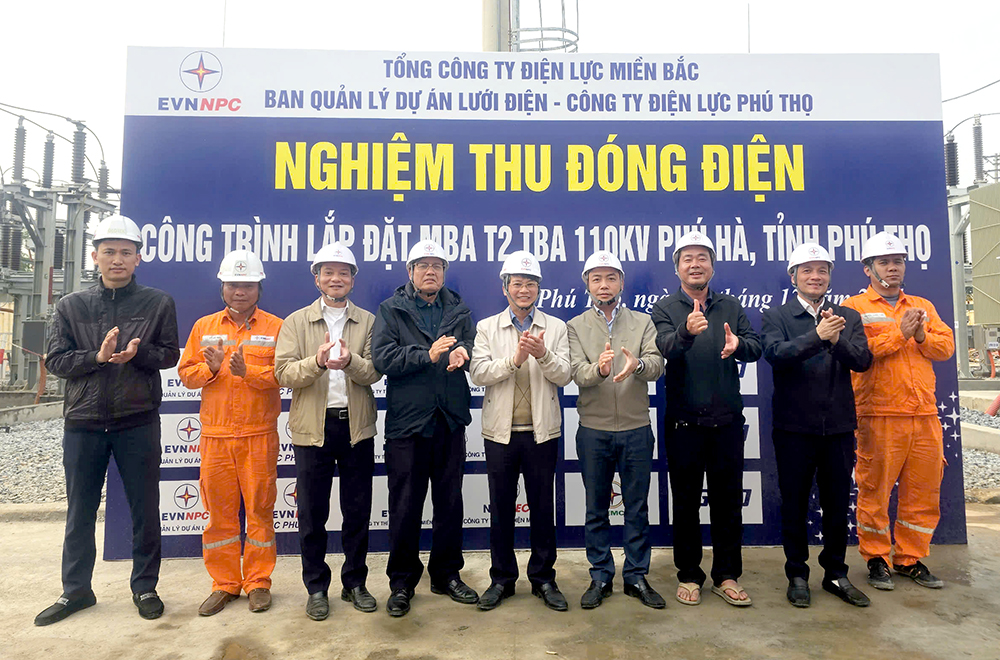 Đóng điện Dự án “Lắp đặt máy biến áp T2 Trạm biến áp 110kV Phú Hà”