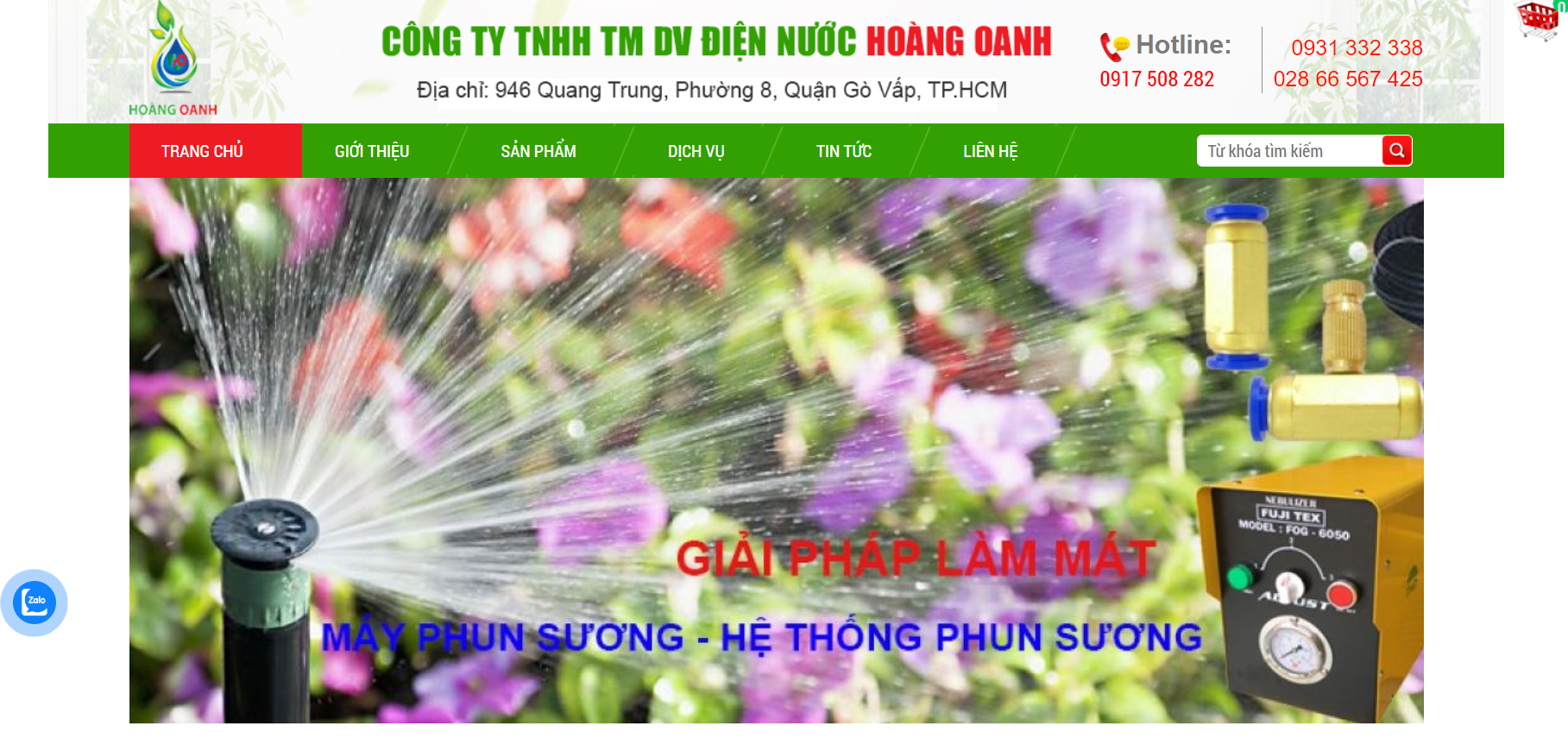 Nâng tầm không gian sống với hệ thống phun sương HOÀNG OANH