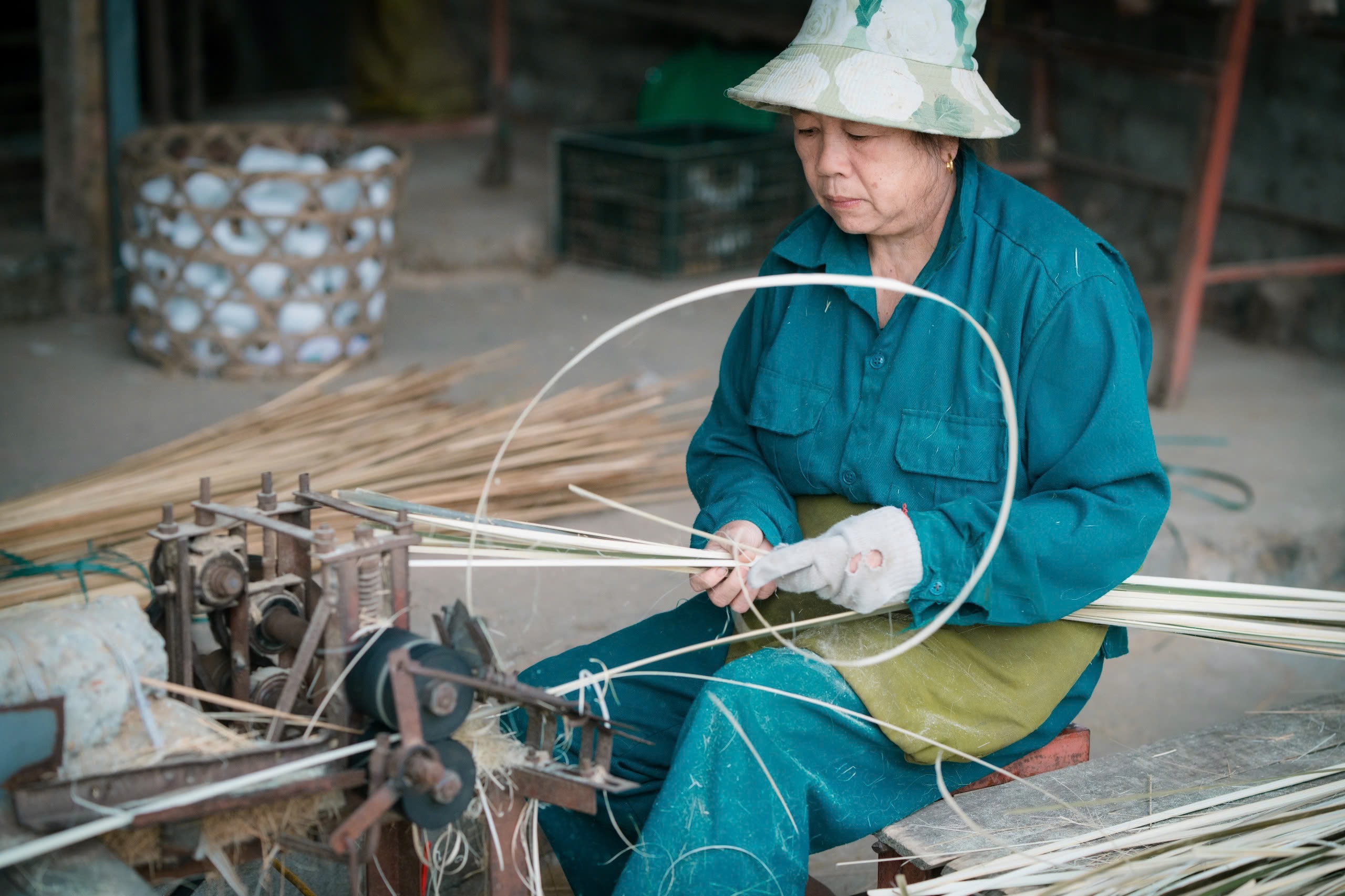 Nghề làm mành cọ ở Quảng Yên