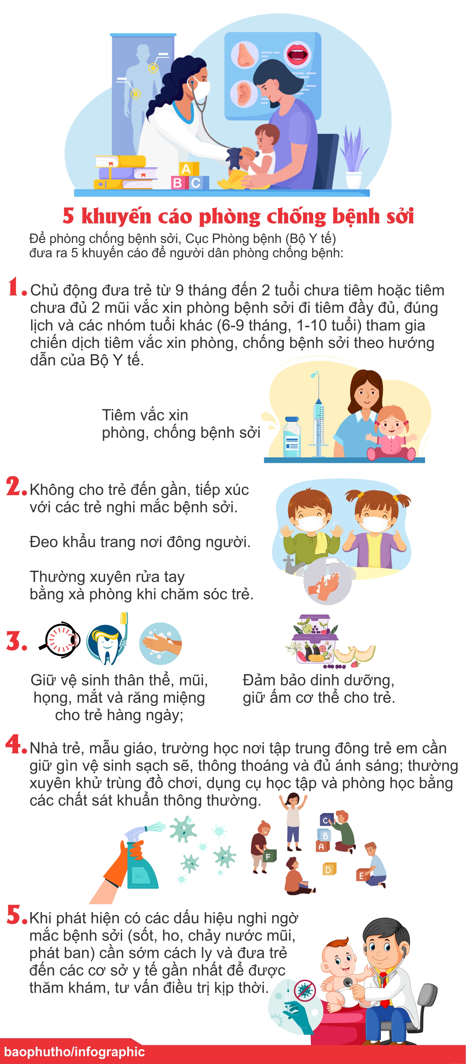 5 khuyến cáo phòng chống bệnh sởi