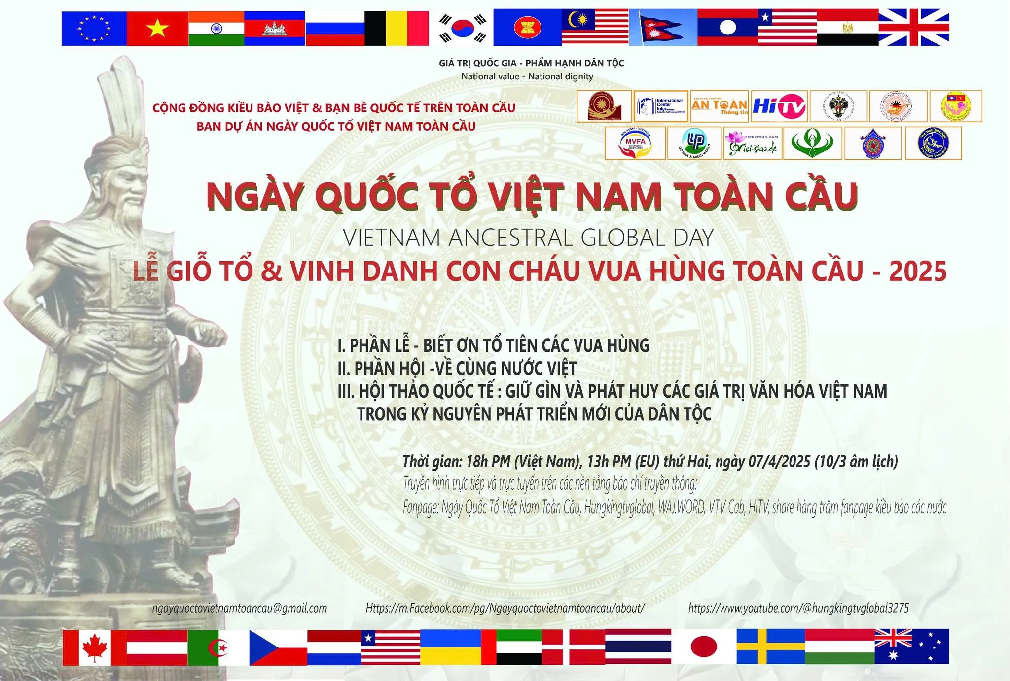 Ngày Quốc tổ Việt Nam toàn cầu năm 2025 được tổ chức vào ngày 10/3 Âm lịch
