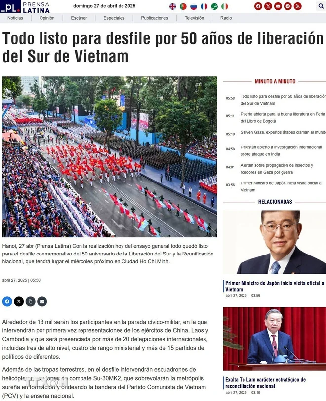 Thông điệp “Nước Việt Nam là một” của Tổng Bí thư vang vọng truyền thông Mỹ Latinh