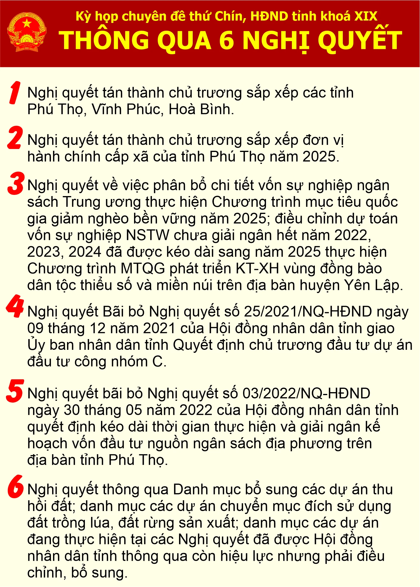Kỳ họp chuyên đề thứ Chín – HĐND tỉnh khoá XIX