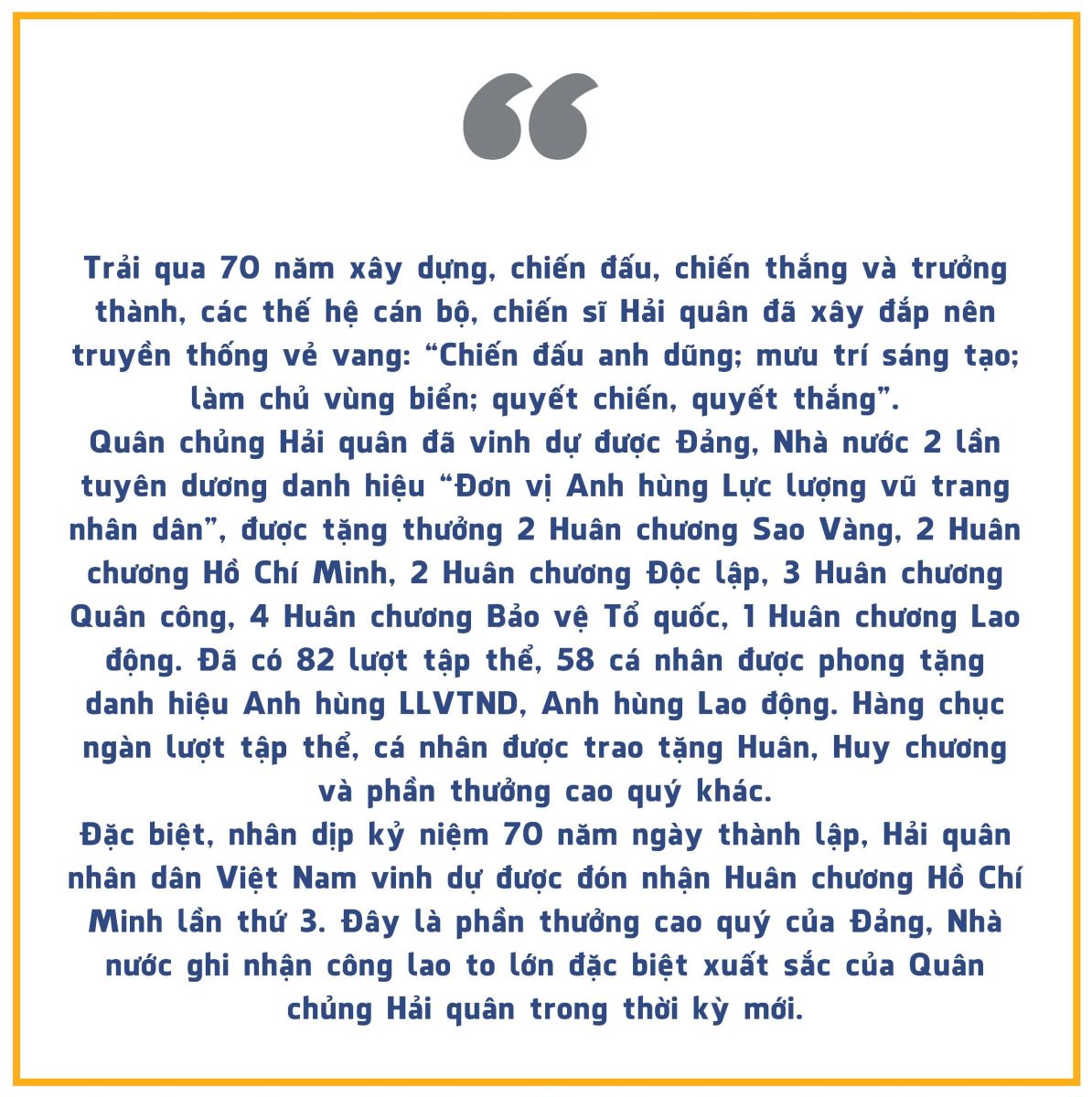 Hải quân nhân dân Việt Nam: 70 năm hành trình giữ biển