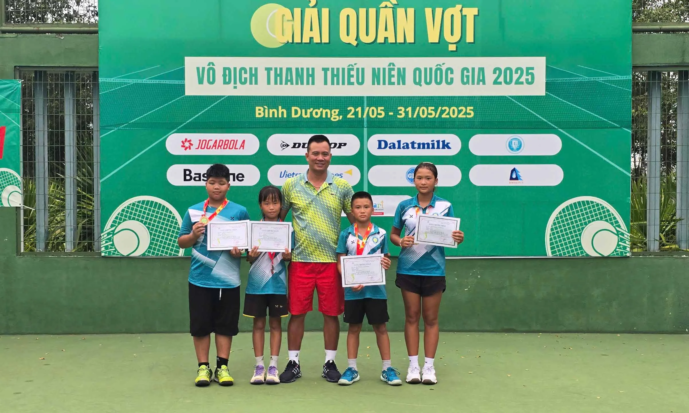Phu Tho wins Gold at 2025 National Youth Tennis Championship