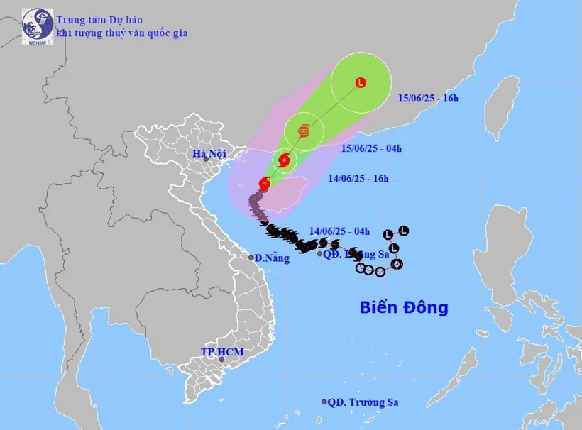 Thời tiết ngày 14/6: Bão số 1 di chuyển theo hướng Bắc, có khả năng suy yếu dần