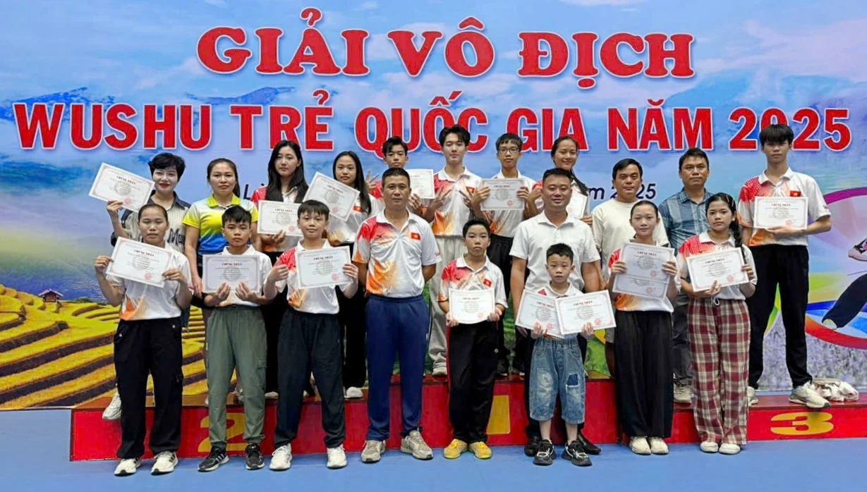 Phu Tho wins 7 Gold medals at the 2025 National Youth Wushu Championship
