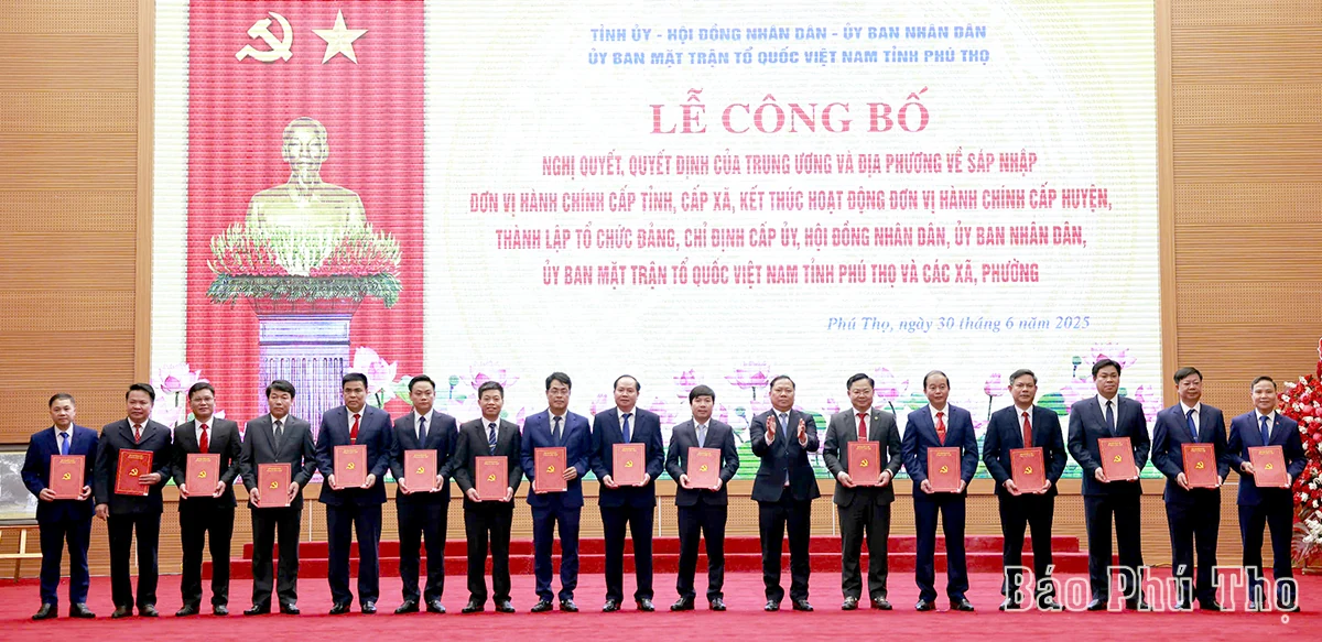 Công bố tổ chức bộ máy 148 xã, phường của tỉnh Phú Thọ (mới)