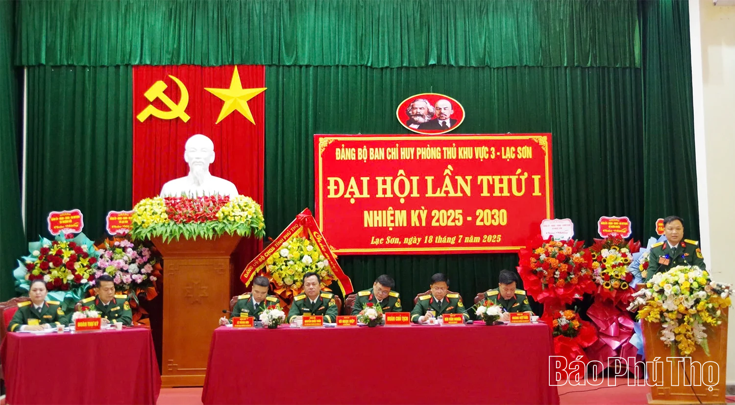 Ban Chỉ huy phòng thủ khu vực 3 - Lạc Sơn tổ chức Đại hội Đảng bộ lần thứ I, nhiệm kỳ 2025 - 2030