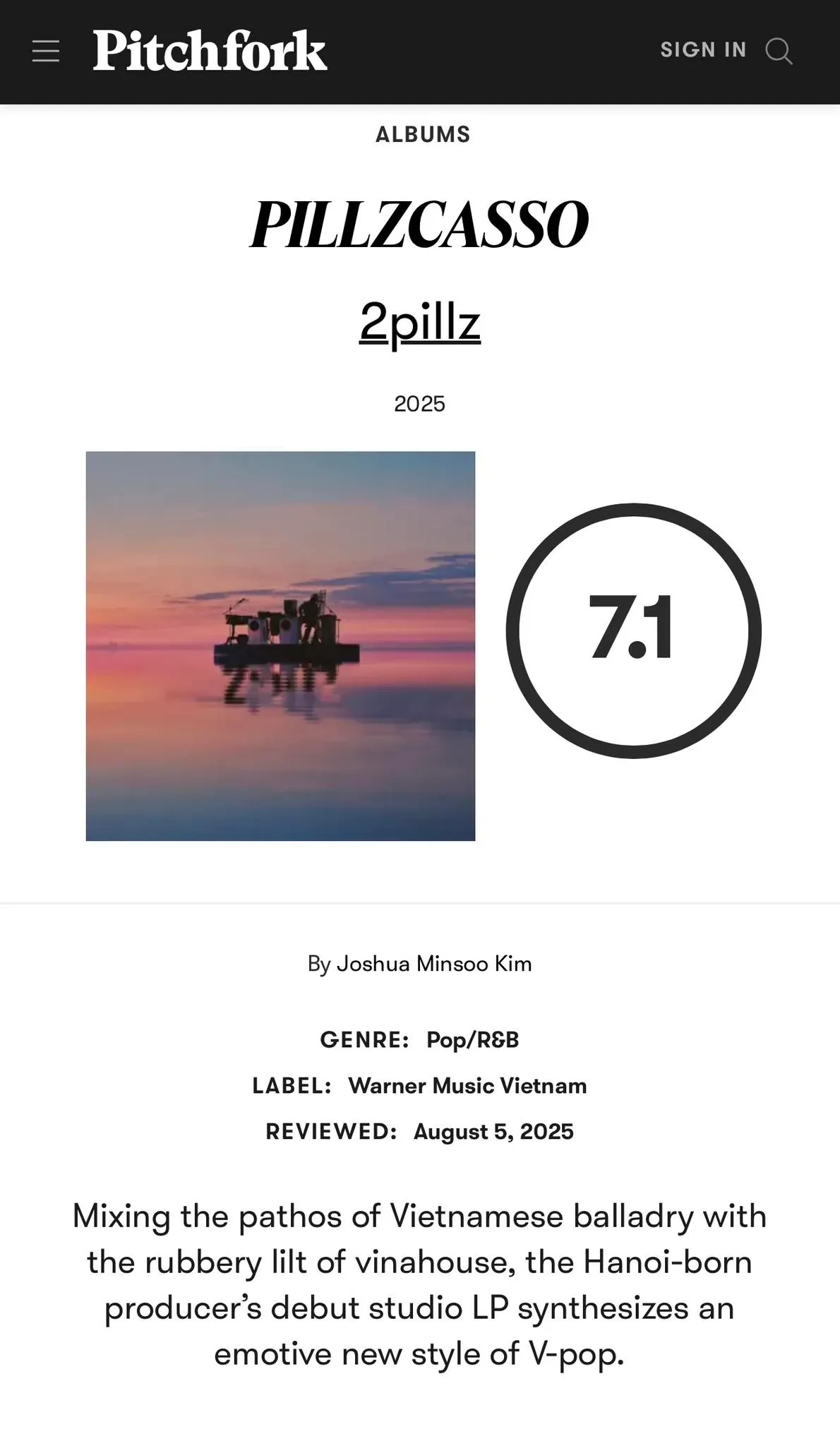 Chuyên trang âm nhạc Pitchfork gọi tên album của Gen Z Việt, điểm ngang với Jennie, Blackpink