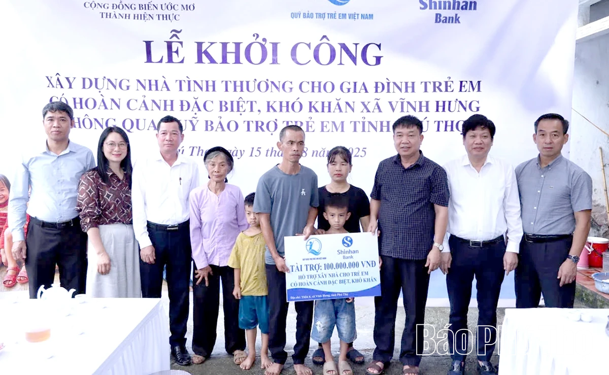 Khởi công nhà tình thương tặng gia đình trẻ em có hoàn cảnh đặc biệt khó khăn