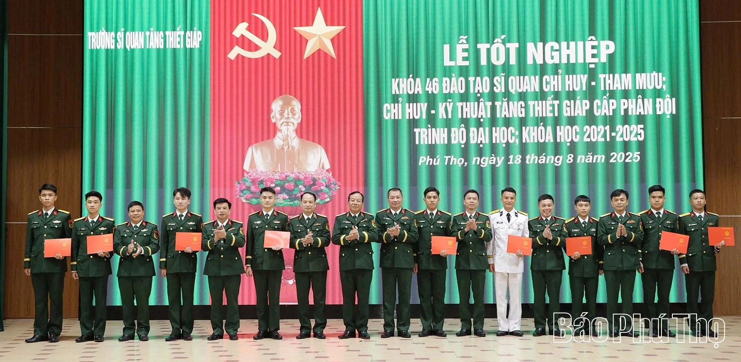 Trường Sĩ quan Tăng thiết giáp: Tổ chức Lễ tốt nghiệp cho học viên Khóa 46 đào tạo sĩ quan