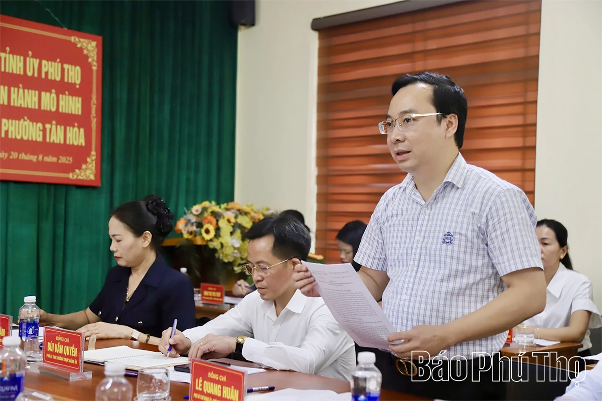 Khảo sát việc vận hành mô hình chính quyền địa phương 2 cấp tại phường Tân Hòa