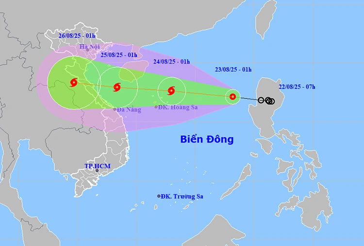 Thời tiết ngày 23/8: Mưa dông diện rộng ở Bắc Bộ, áp thấp nhiệt đới đi vào Biển Đông