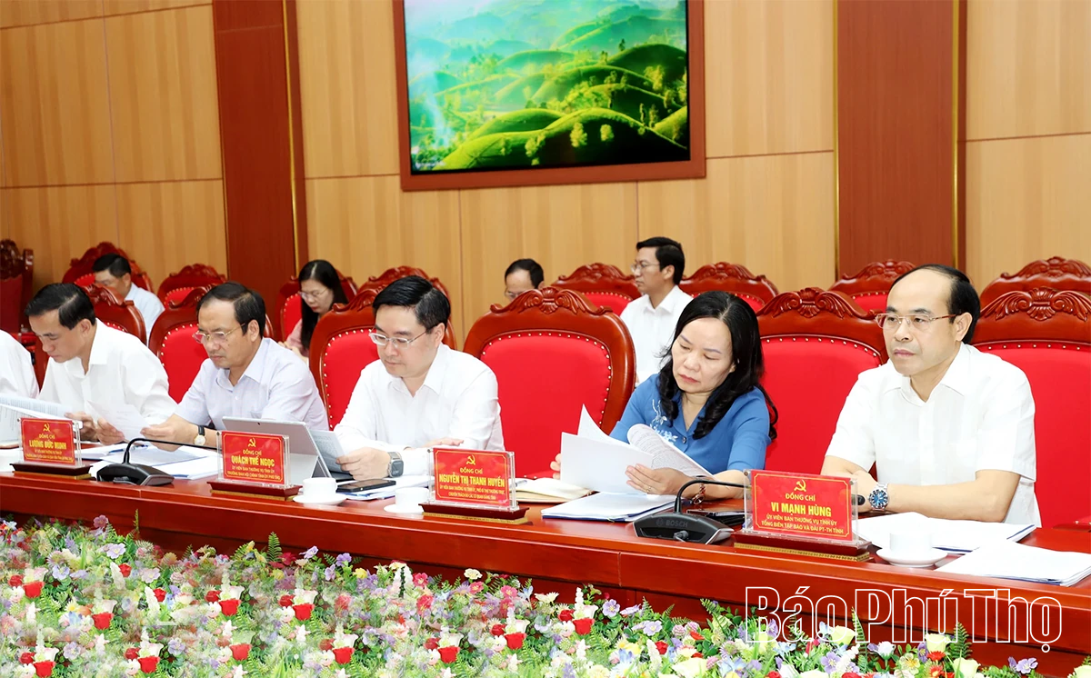 Ban Thường vụ Tỉnh ủy họp, thông qua nhiều nội dung quan trọng