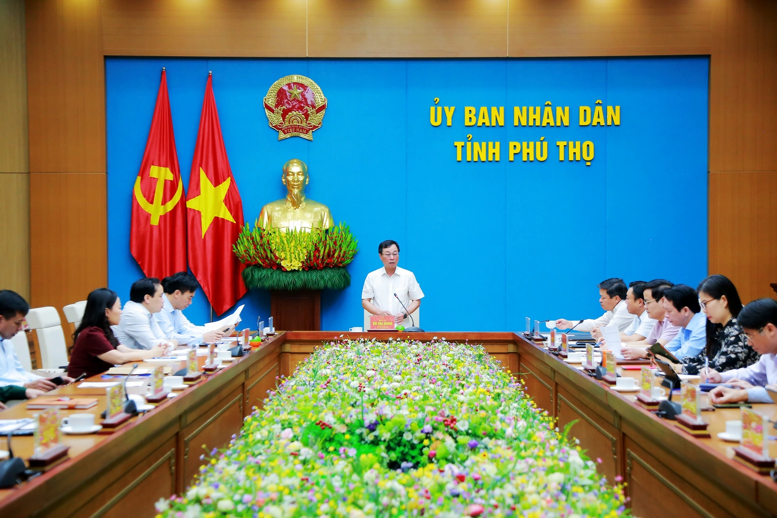 Chủ tịch UBND tỉnh nghe báo cáo công tác tổ chức Giỗ Tổ Hùng Vương - Tuần Văn hóa Du lịch Đất Tổ năm Ất Tỵ - 2025