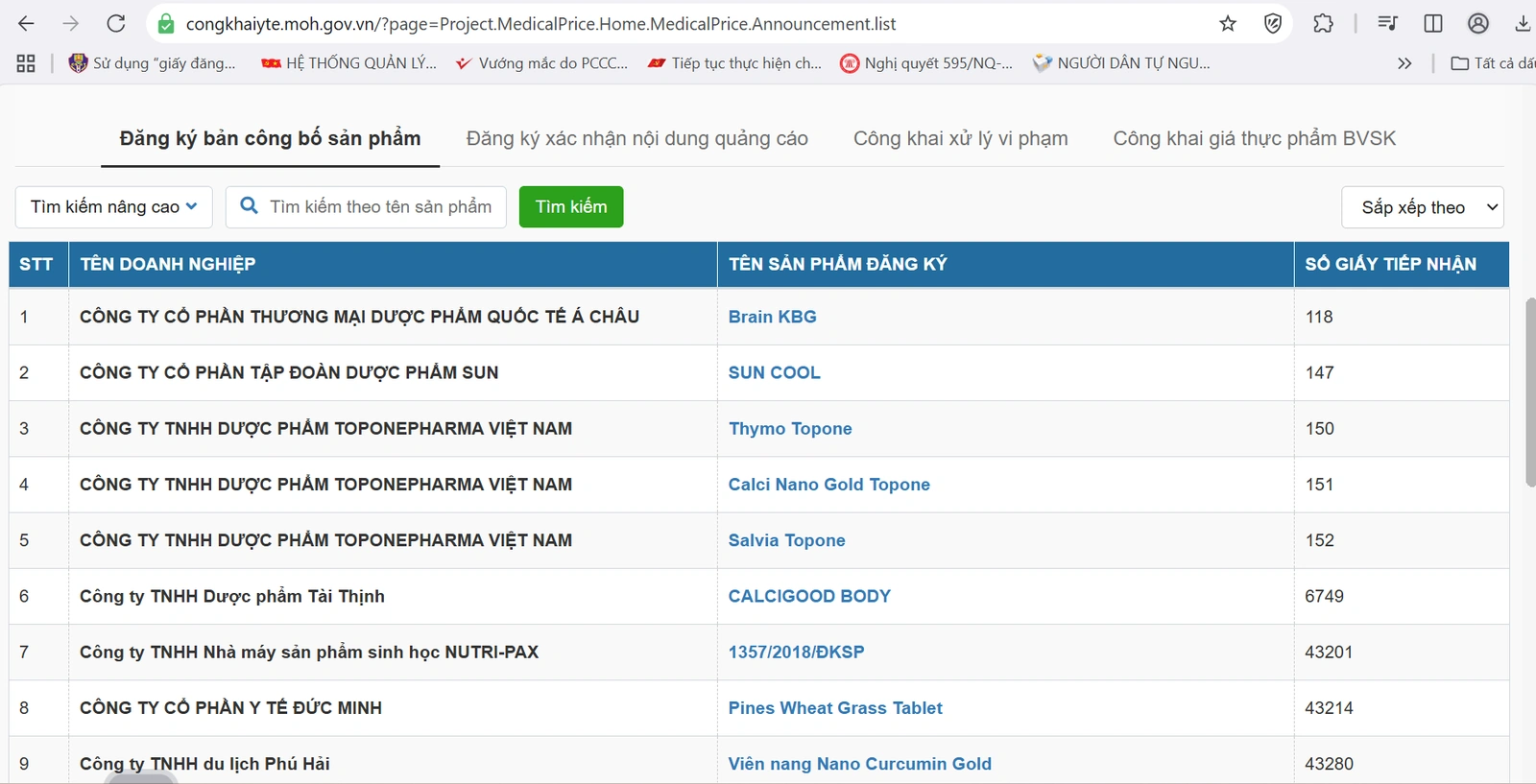 Hướng dẫn tra cứu sản phẩm bảo vệ sức khỏe trên các Website Bộ Y tế
