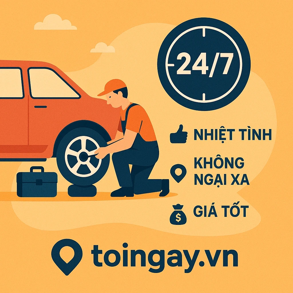 Toingay - Nền tảng vá vỏ ô tô lưu động tận nơi