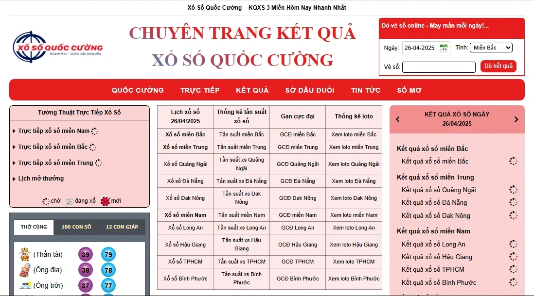 KQXS miền Nam nhanh, chuẩn tại xổ số Quốc Cường