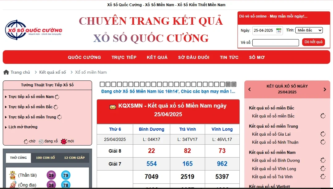 KQXS miền Nam nhanh, chuẩn tại xổ số Quốc Cường