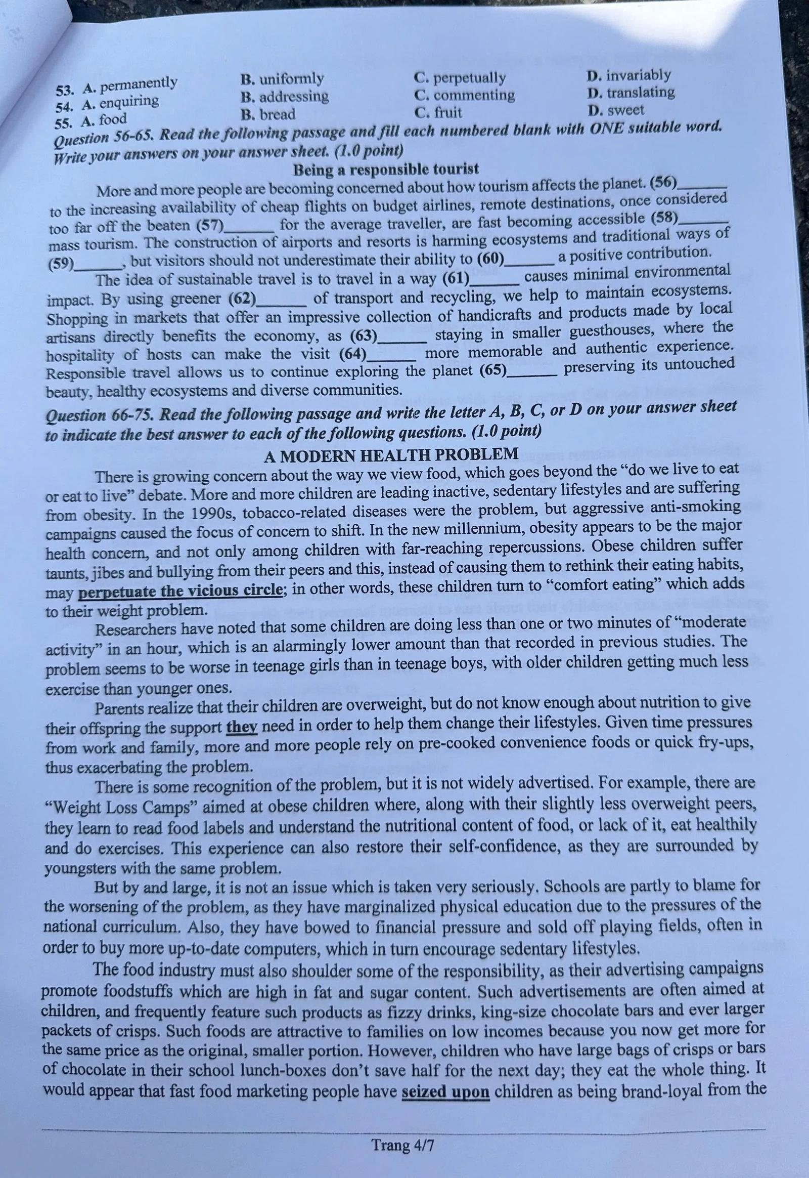 Gợi ý đáp án môn Tiếng Anh (chuyên Anh) vào lớp 10 Trường THPT Chuyên Hùng Vương