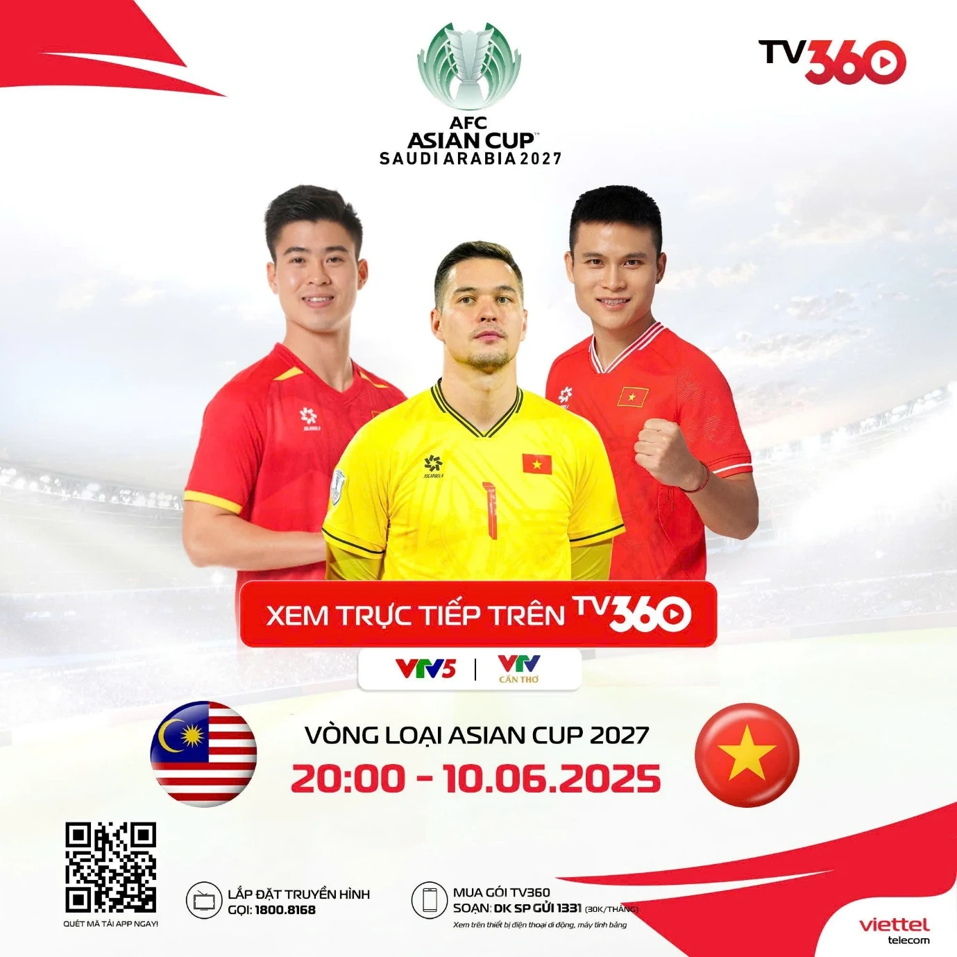 Xem Việt Nam quyết đấu Malaysia: Trận chiến then chốt cho tấm vé dự Asian Cup 2027 trên TV360