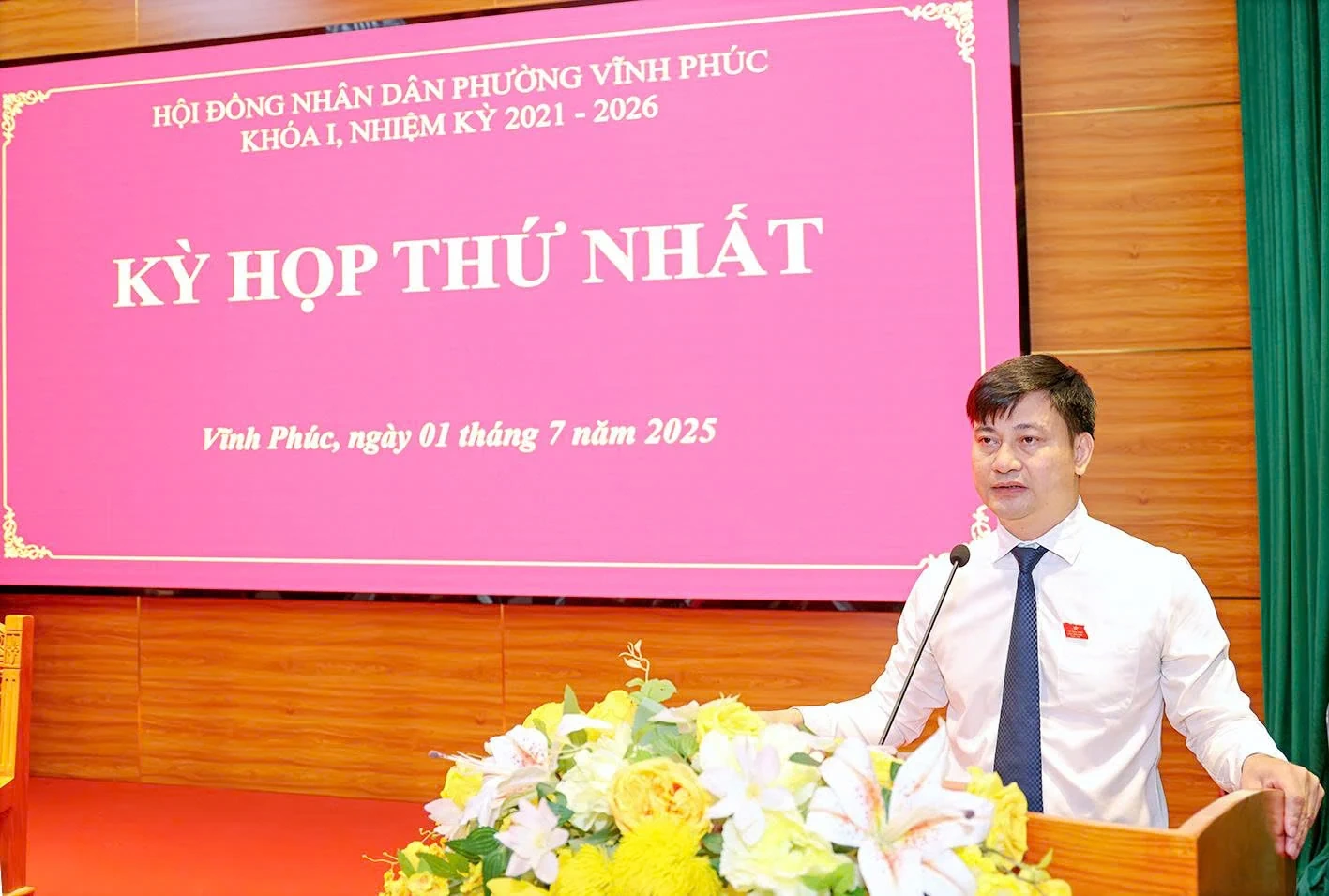 Chủ tịch UBND tỉnh dự Kỳ họp thứ Nhất HĐND phường Vĩnh Phúc