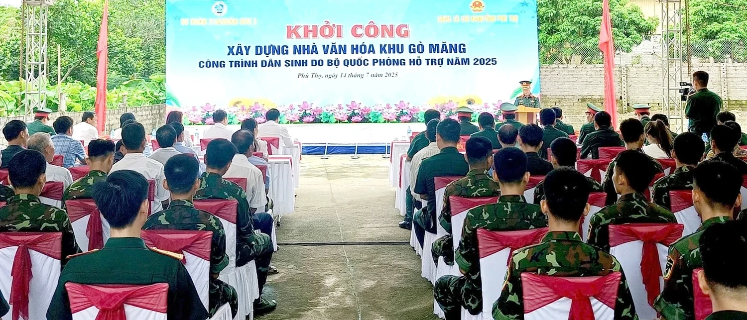 Sư đoàn 316 khởi công xây dựng Nhà văn hóa khu Gò Măng, xã Chí Đám, tỉnh Phú Thọ