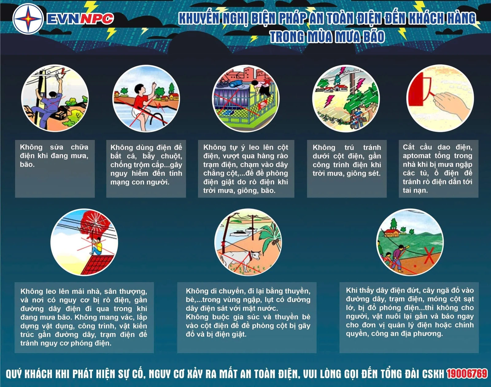 Cảnh báo an toàn điện mùa mưa bão