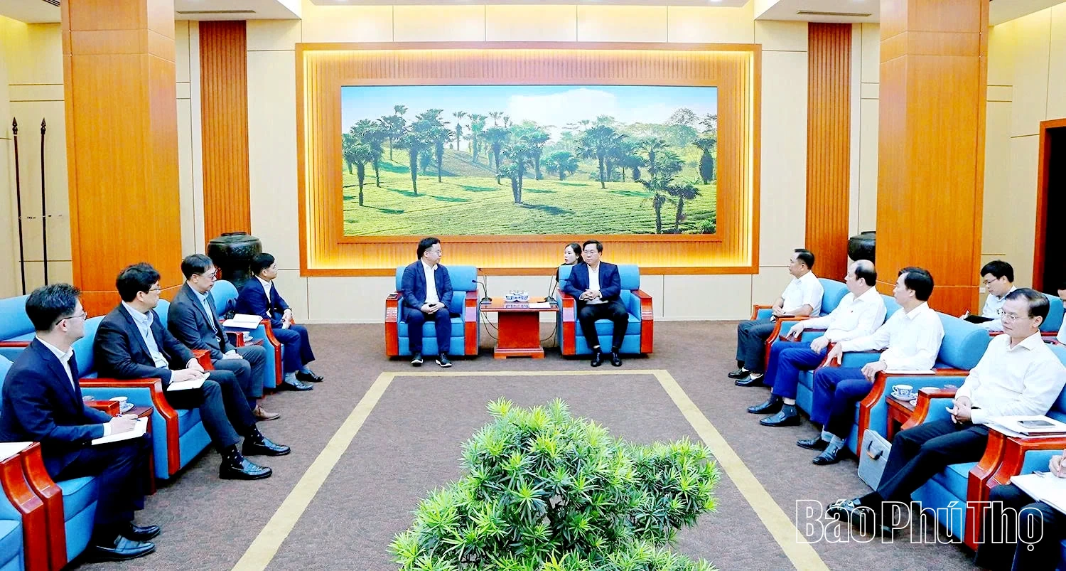 Chủ tịch UBND tỉnh Trần Duy Đông tiếp và làm việc với Công ty Giải pháp năng lượng LG, Hàn Quốc