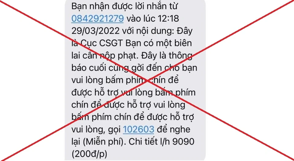 Cảnh báo lừa đảo liên quan đến phạt nguội giao thông