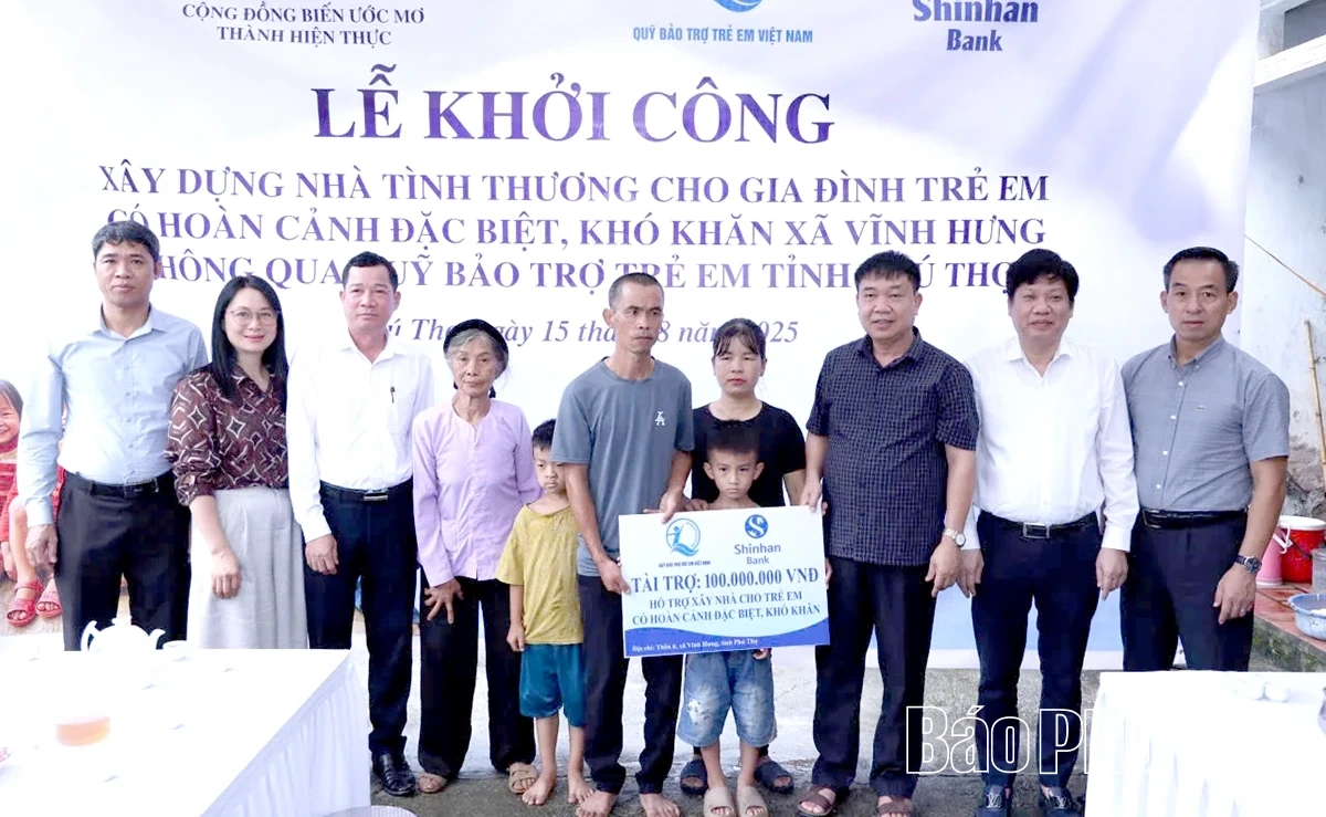 Khởi công nhà tình thương tặng gia đình trẻ em có hoàn cảnh đặc biệt khó khăn