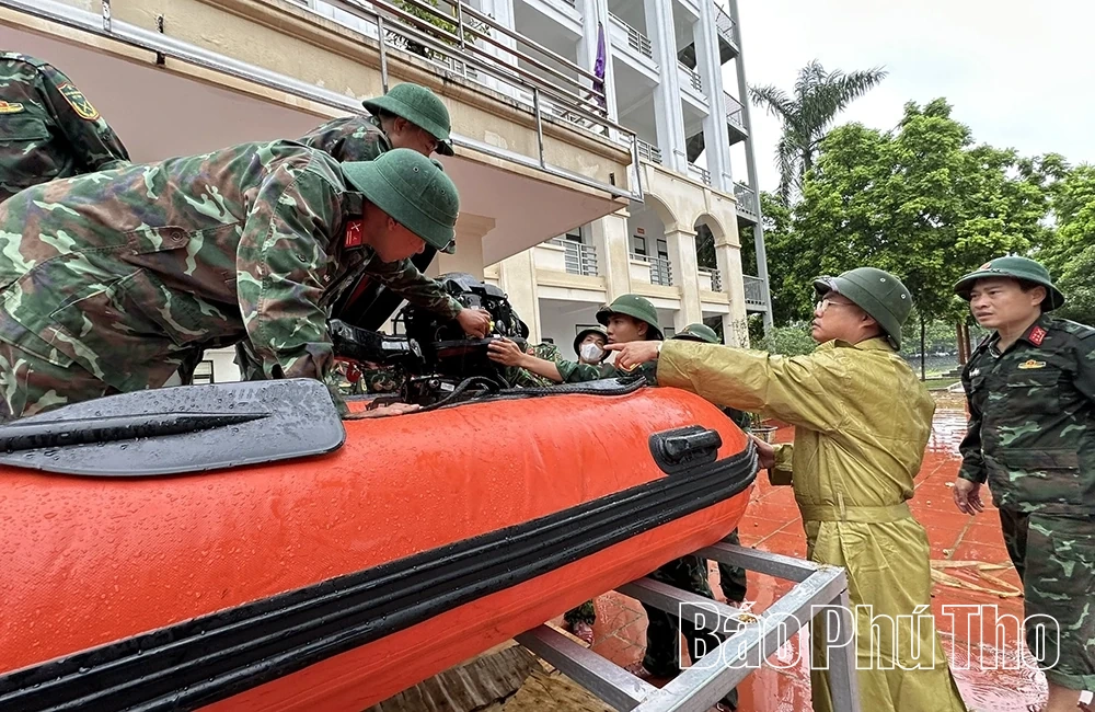 Ban Chỉ huy Phòng thủ khu vực 4 - Vĩnh Yên chủ động ứng phó mưa lũ