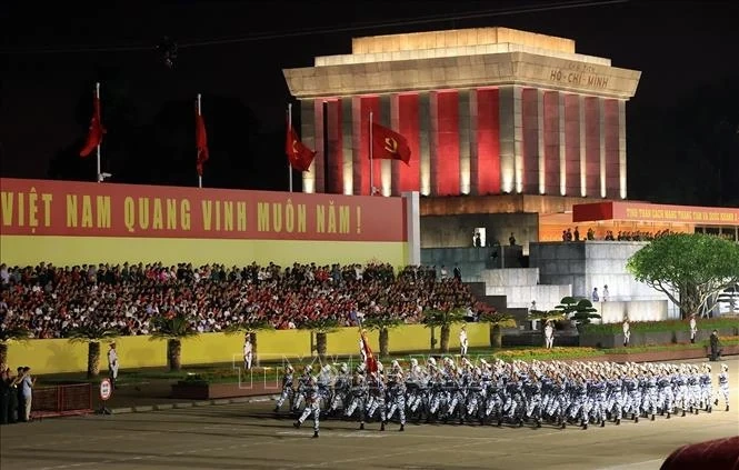 Tổng hợp luyện lần thứ hai các lực lượng tham gia A80 tại Quảng trường Ba Đình