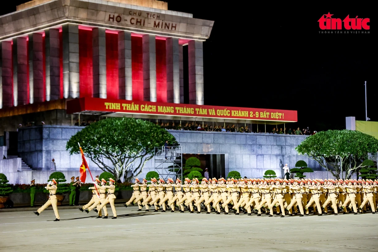 Tổng hợp luyện lần thứ hai các lực lượng tham gia A80 tại Quảng trường Ba Đình