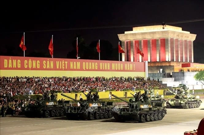 Tổng hợp luyện lần thứ hai các lực lượng tham gia A80 tại Quảng trường Ba Đình